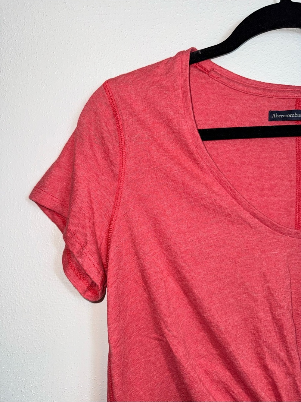 Abercrombie & Fitch Red Knot Front Tee Scoop Neck Cropped Summer Medium Women’s - Picture 3 of 10